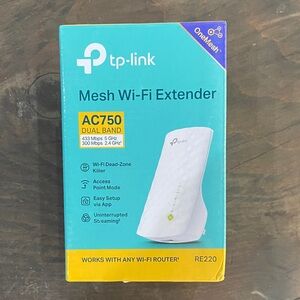 TP-Link Blue and White Mesh Wi-Fi Extender